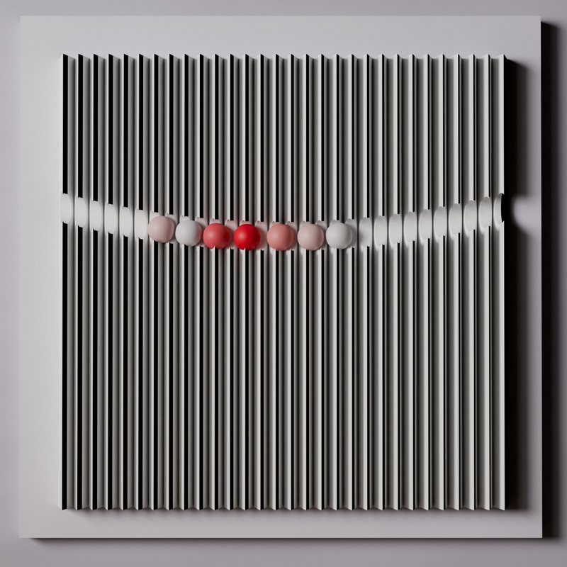 Changing Perspective lenticular wall sculpture – front view