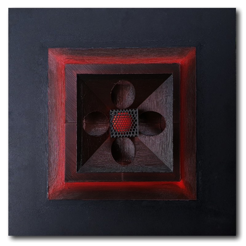 Emptiness V II - colored red (Digital Art Sculpture by Ivo Meier)