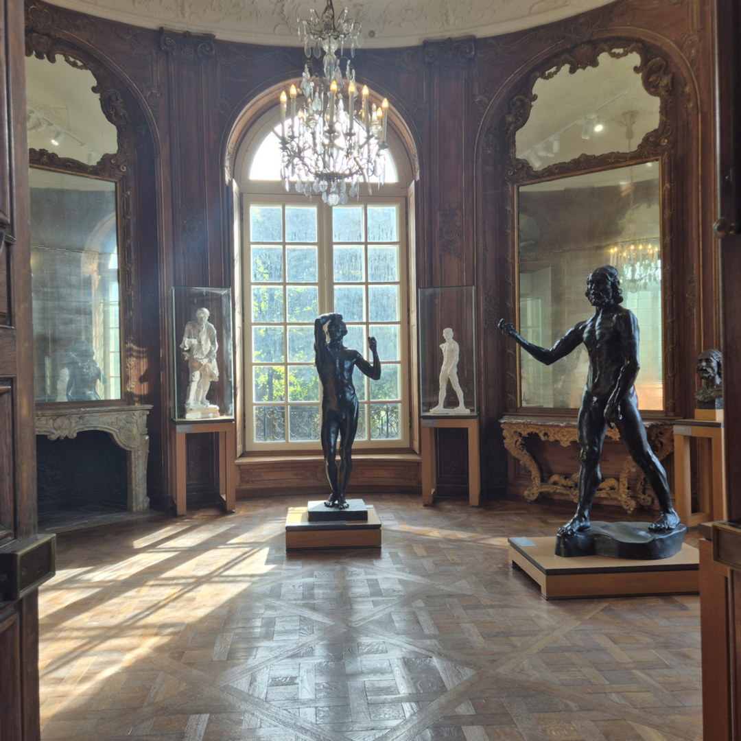 bronze sculptures by auguste rodin inside the musée rodin, paris