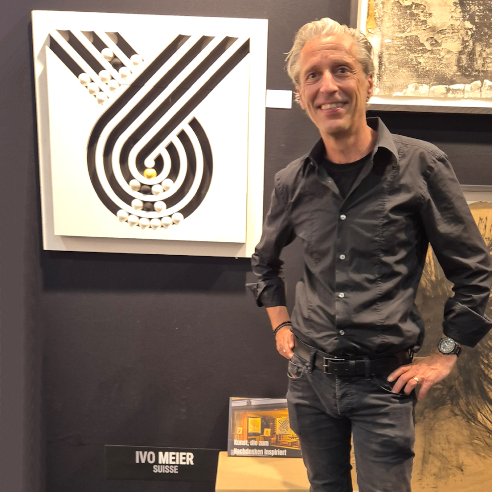 Ivo Meier with Creative Continuum at the Galerie Helligkeit booth, art3f Paris, September 2026